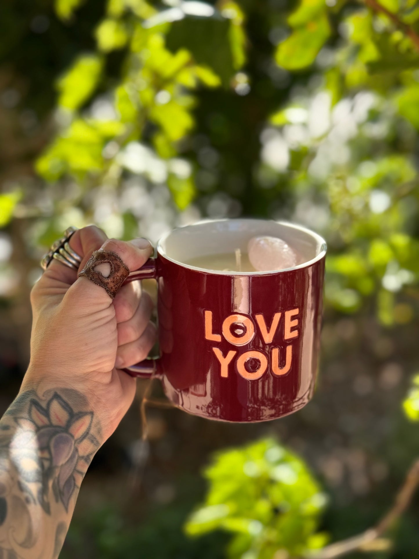 Love You Mug Candle, blueberry muffin candle, handmade candles Prescott Arizona, gift candle, artisan mug candle, home fragrance candle