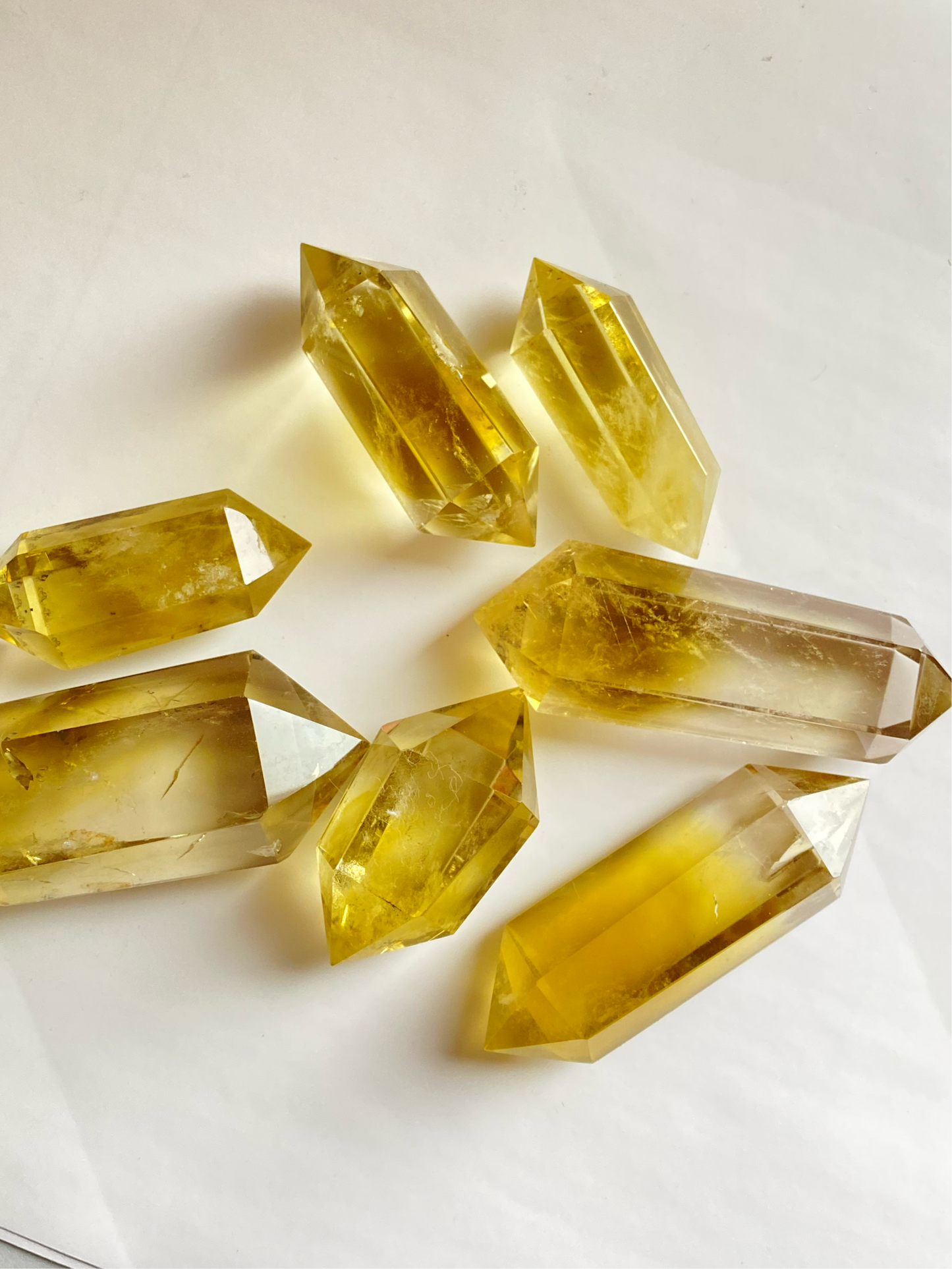 Natural Citrine Crystal Double-Terminated Towers for Abundance & Positive Energy