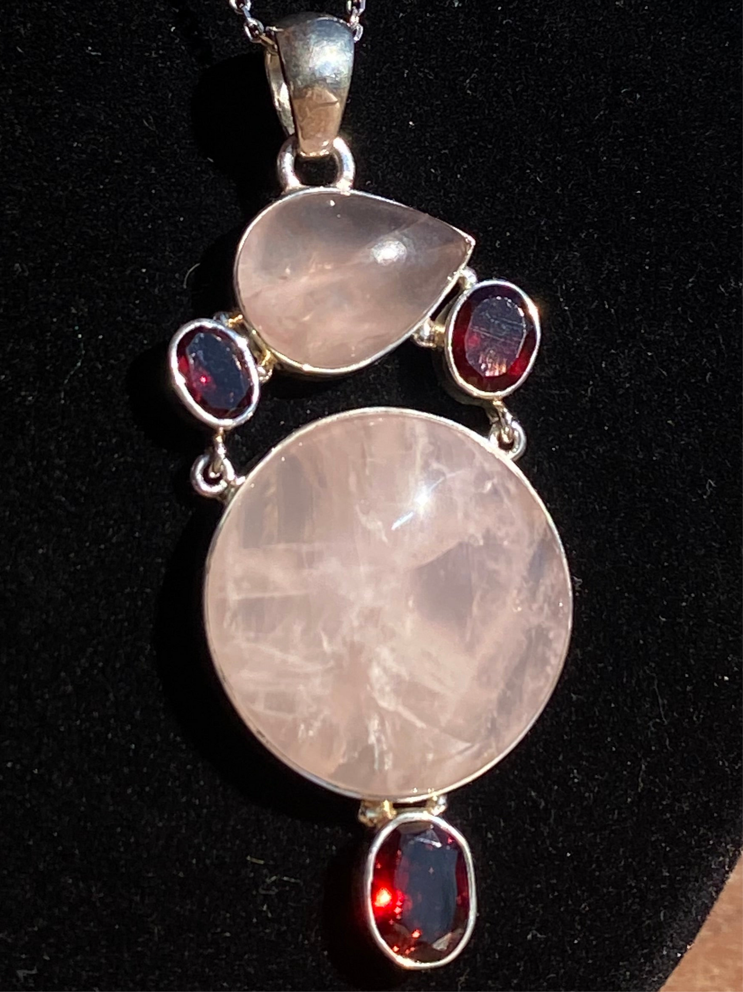 Rose Quartz and Garnet Crystal Pendant – The Love and Passion Talisman