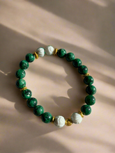 Load image into Gallery viewer, Malachite and White Jade Healing Bracelet – Handmade Gemstone Jewelry for Transformation and Balance
