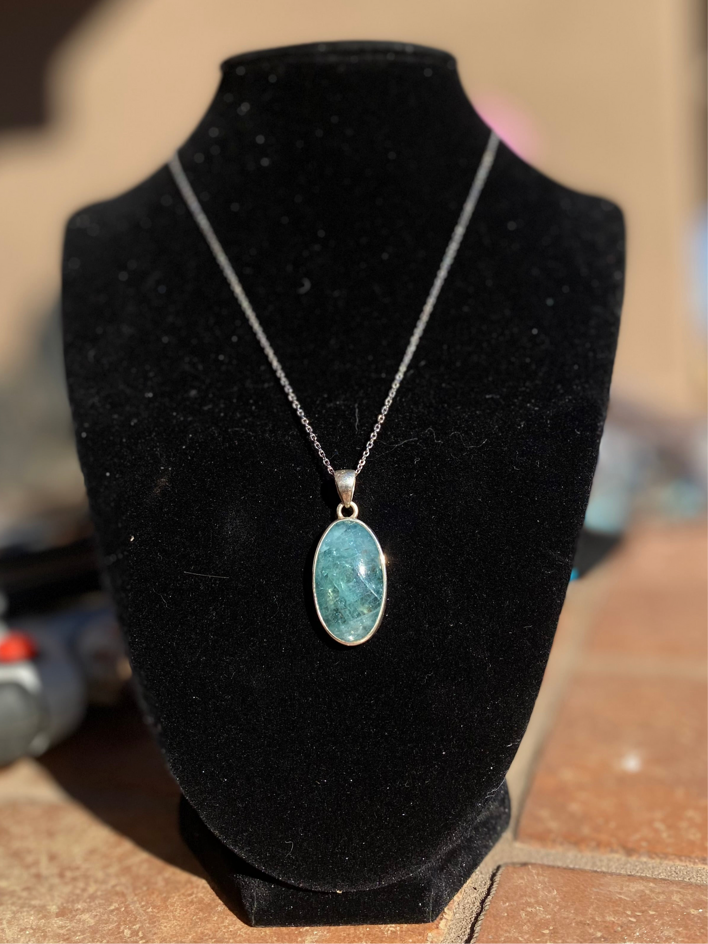 Apatite Crystal Oval Pendant