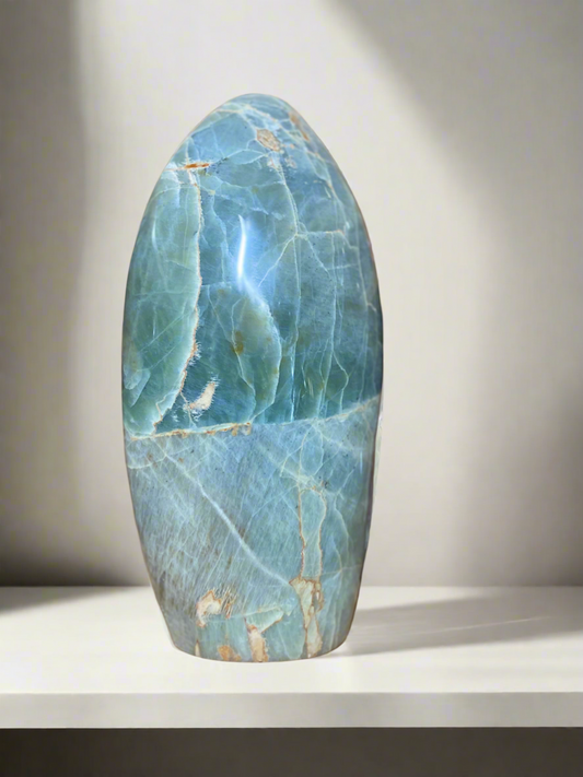 Majestic Aquamarine Crystal Tower - 320 Ounces of Oceanic Energy
