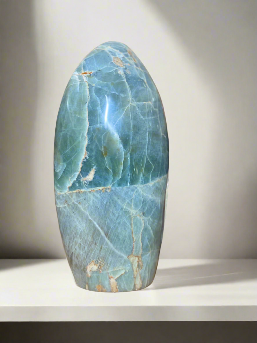 Majestic Aquamarine Crystal Tower - 320 Ounces of Oceanic Energy