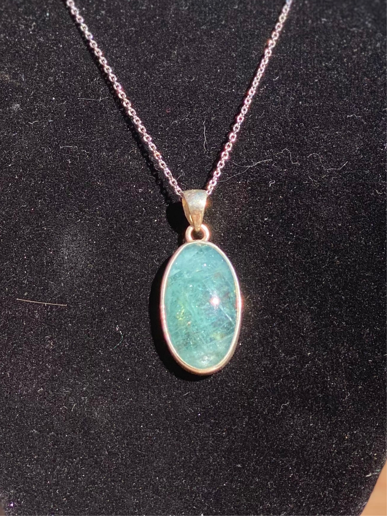 Apatite Crystal Oval Pendant