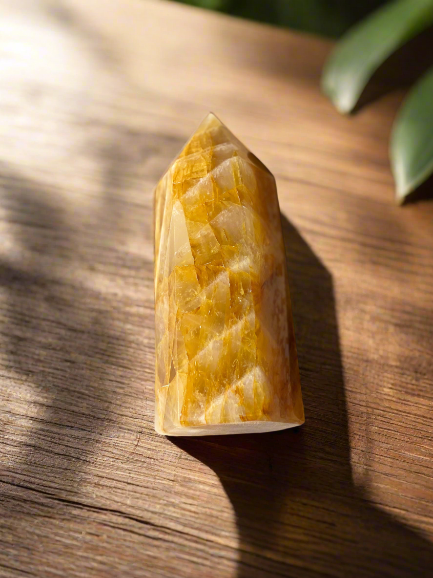 Golden Healer Quartz Tower – Master Healer Crystal for Wellness, Abundance, and High Vibration Energy