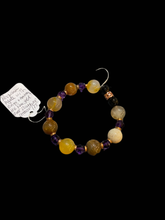 Load image into Gallery viewer, Handmade Onyx, Amethyst, and Agate Bracelet with Rose Gold Accents – Spiritual Healing Jewelry for Balance and Protection
