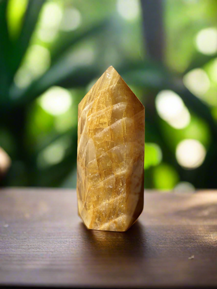 Golden Healer Quartz Tower – Master Healer Crystal for Wellness, Abundance, and High Vibration Energy