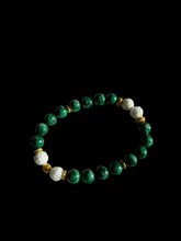 Load image into Gallery viewer, Malachite and White Jade Healing Bracelet – Handmade Gemstone Jewelry for Transformation and Balance
