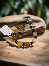 Load image into Gallery viewer, Handmade Onyx, Amethyst, and Agate Bracelet with Rose Gold Accents – Spiritual Healing Jewelry for Balance and Protection
