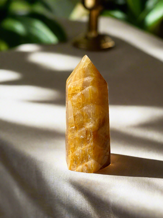 Golden Healer Quartz Tower – Master Healer Crystal for Wellness, Abundance, and High Vibration Energy