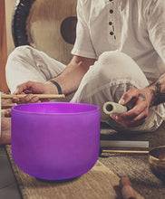 Load image into Gallery viewer, TOPFUND Violet A Note Pineal Chakra 10 inch Crystal Singing Bowl with Heavy duty carrying case and Suede Stick
