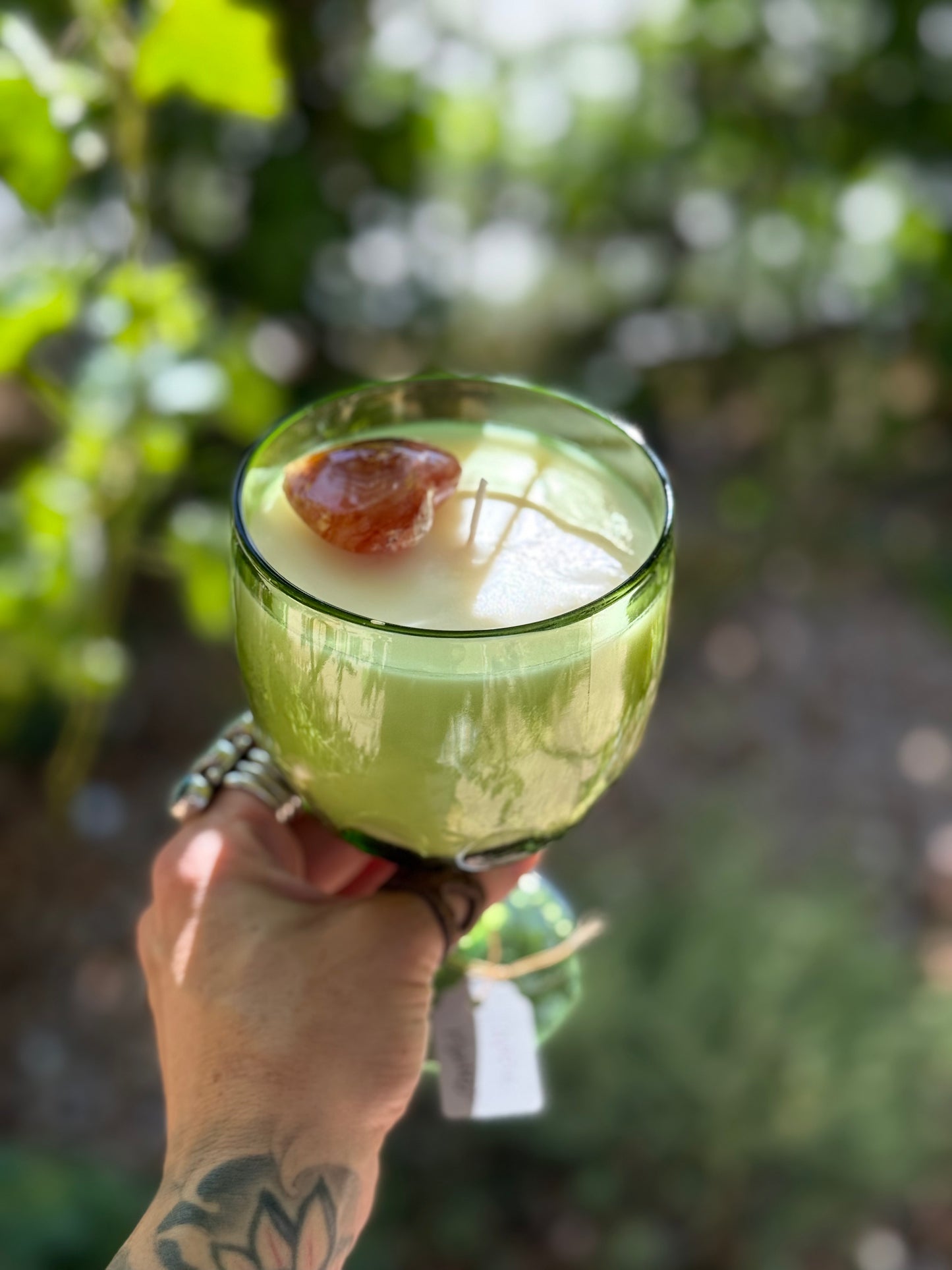 Vintage Green Goblet Apple Harvest Candle – Hand-Poured in Prescott, AZ