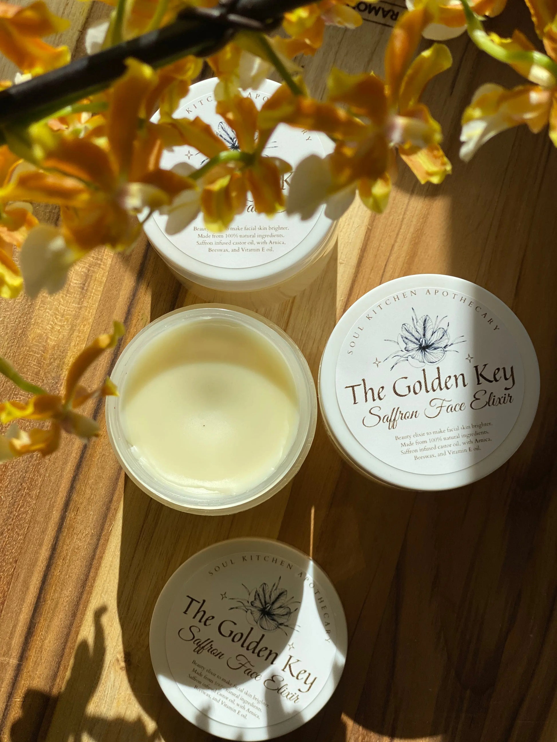 The Golden Key Soul Kitchen Apothecary, Saffron facial elixir, saffron skincare, anti-aging facial oil, luxurious saffron serum, natural saffron moisturizer, antioxidant-rich skincare, saffron-infused beauty, radiant complexion elixir, saffron anti-aging treatment, rejuvenating facial oil, botanical skincare elixir, saffron beauty product, hydrating saffron serum, saffron skin revitalizer, natural saffron face treatment