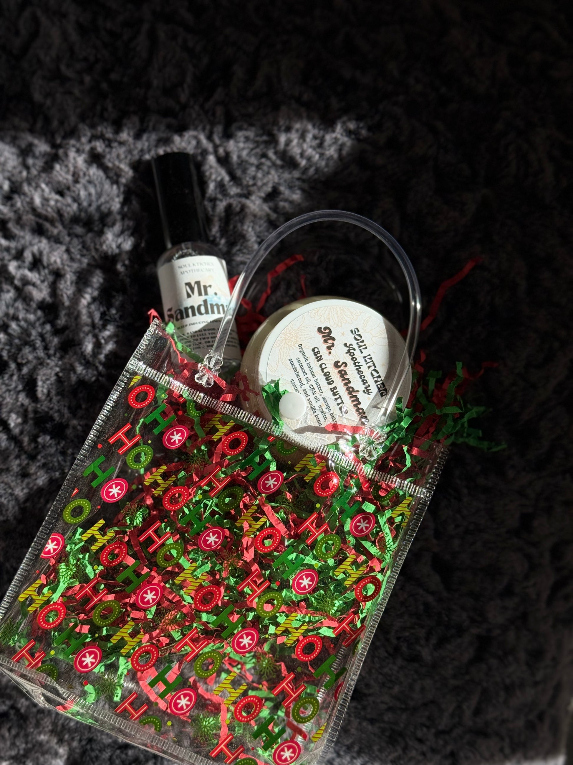 sleep gift set, CBN body butter, pillow mist for sleep, insomnia relief, restful sleep, bedtime ritual, sleep aid gift, Mr. Sandman sleep set, natural sleep products, gift for better sleep
